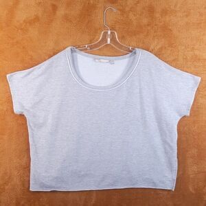 ATHLETA Womens Sweatshirt Medium Gray Pullover Unwind Crop Side Slit Oversized